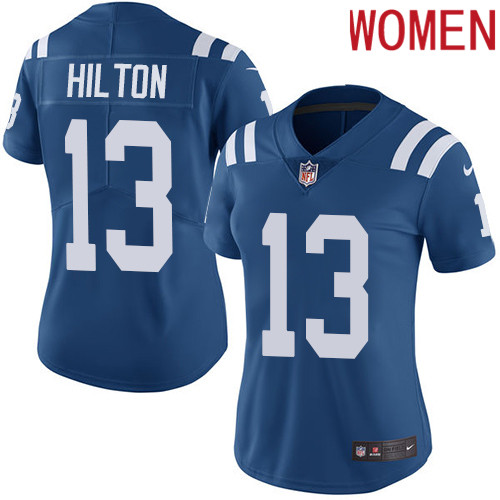 2019 Women Indianapolis Colts #13 Hilton blue Nike Vapor Untouchable Limited NFL Jersey